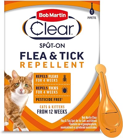 Bob Martin Clear Spot On Flea and Tick Repellent for Cats and Kittens 1 Pipette