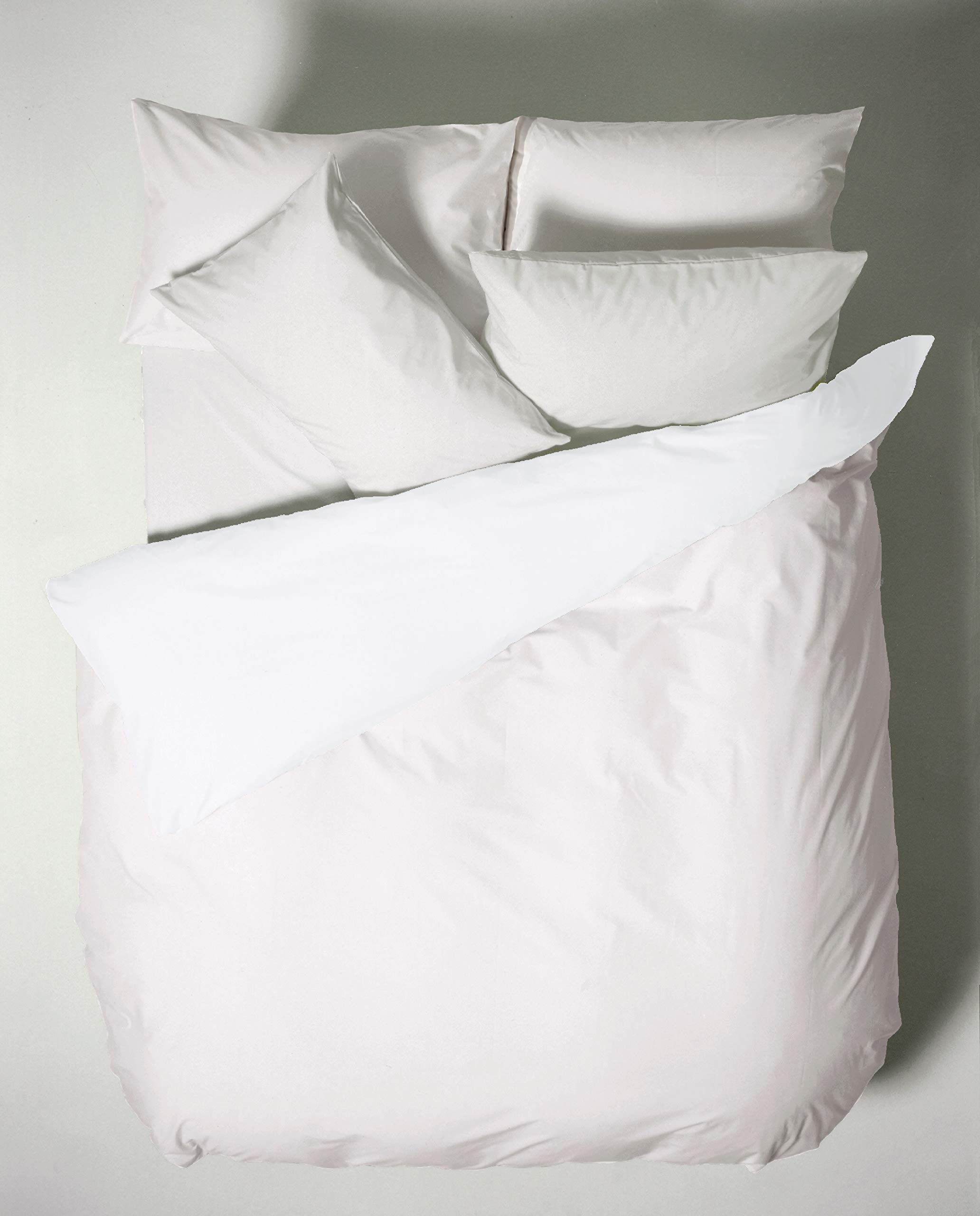 Plain Dyed Cotton Percale White 200TC Flat Sheet 240 x 280 cm
