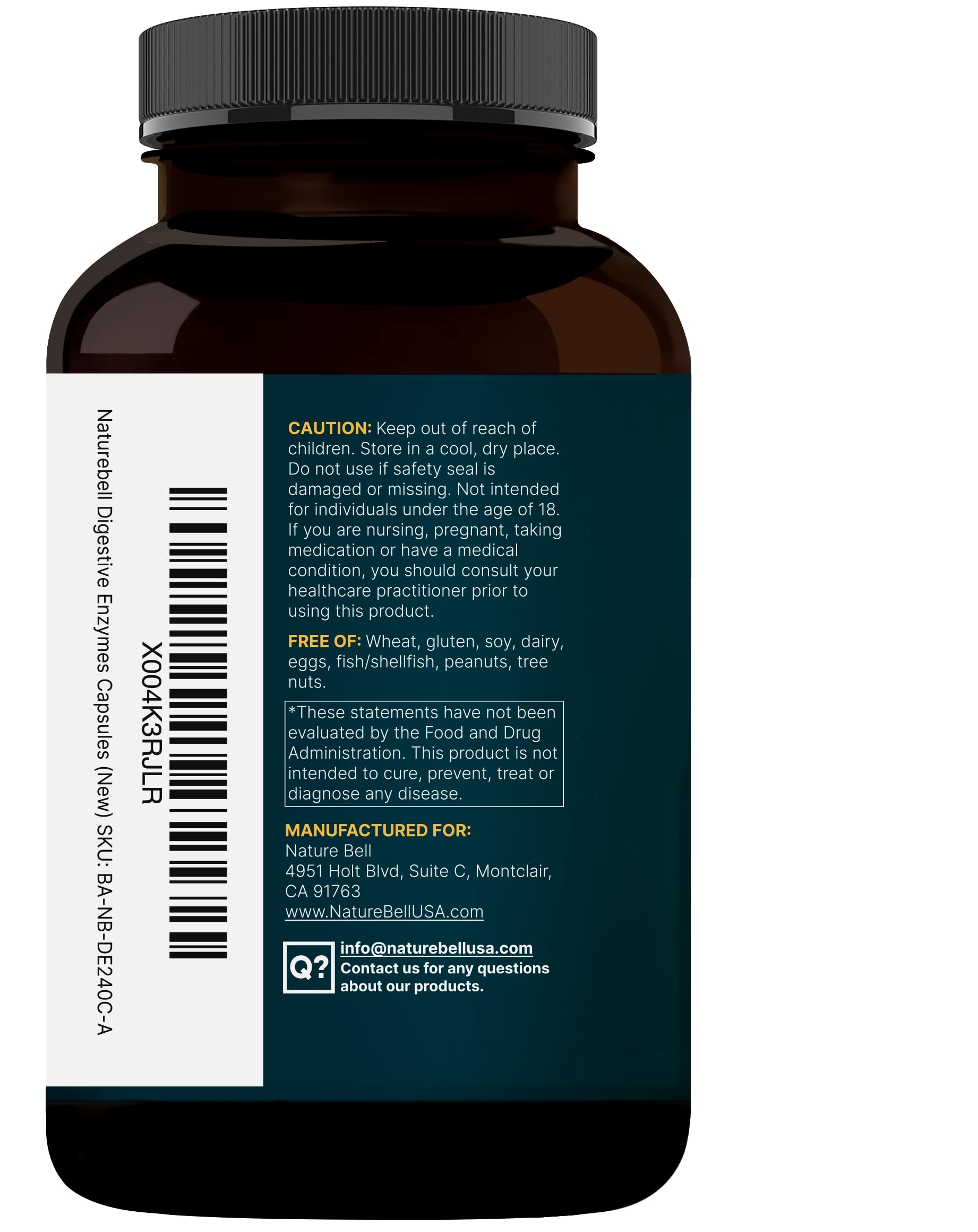 NatureBell Digestive Enzymes with Probiotics and Prebiotics, 240 Veggie Capsules | Gut & Digestive Health Support – 20 Enzyme & 5 Prebiotic Pancreatic Enzyme Complex | Non-GMO, Vegan Friendly