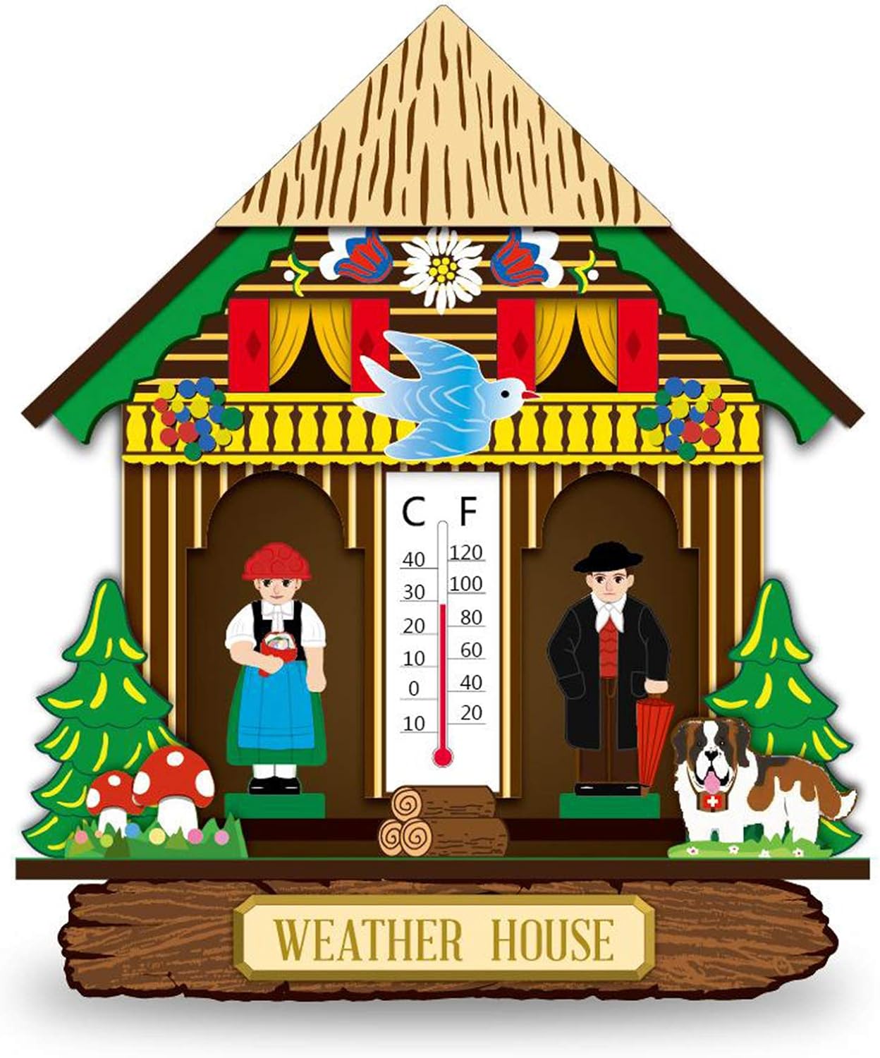 Amazon Cuticate 屋内温度計湿度計温度湿度計計温度湿度家庭用 パティオ 植栽ルーム 木造住宅型 Cuticate 方位磁石 温度計