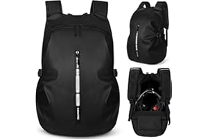 OUUTMEE Motorcycle Backpack, Waterproof Helmet Backpacks for Men Large Capacity Storage Motorcycle Bag with Reflective Stripe