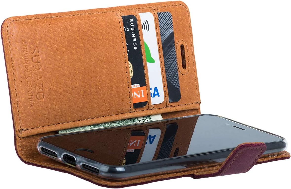 Surazo Leather Wallet Mobile Phone Case Compatible with Sony Xperia XZ3, Flip & Fold Smartphone Case with Stand, RFID Blocker - Image 4