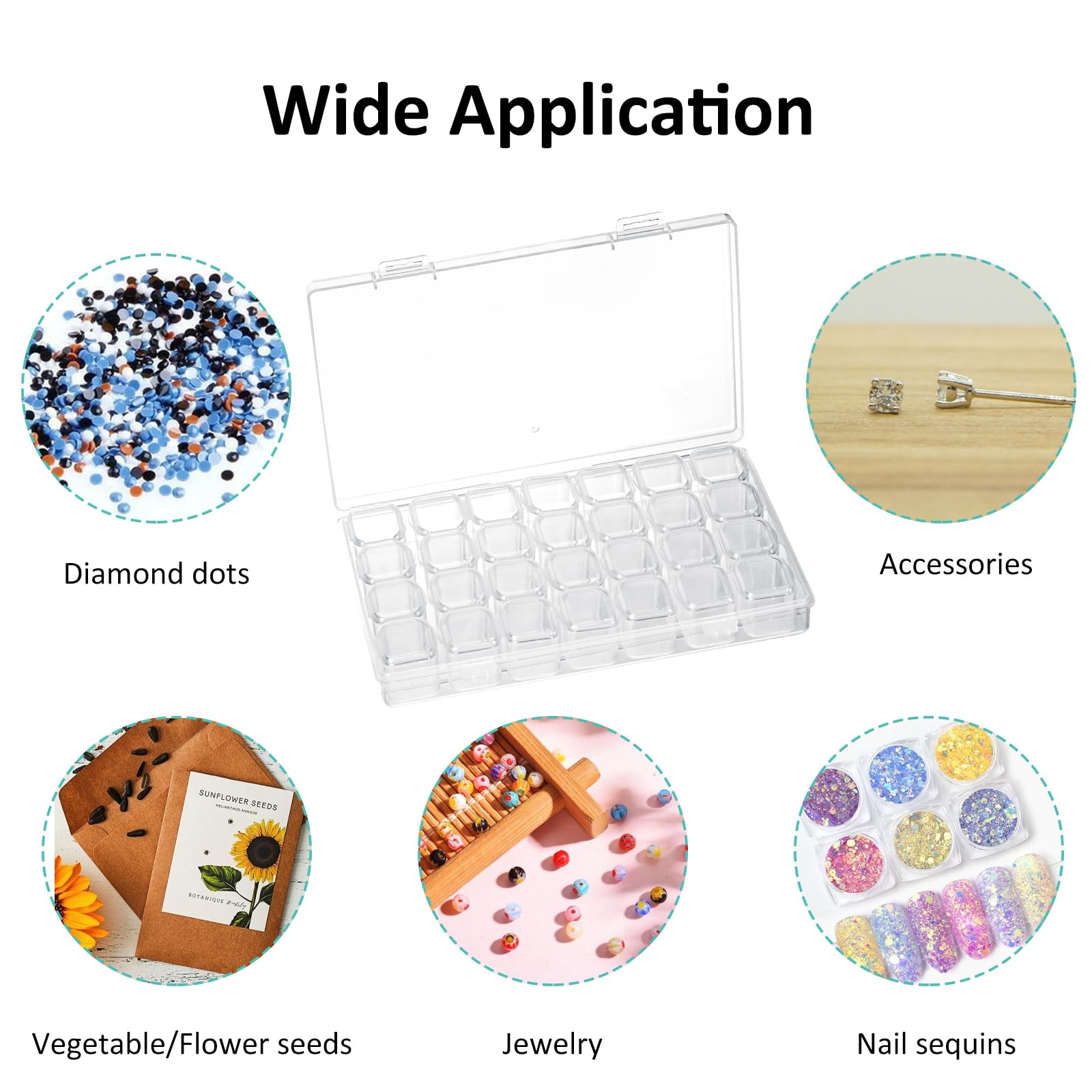 SGHUO 280 Slots 10pcs 28 Grids Diamond Painting Boxes Plastic Organizer, Bead Organizer