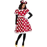 Authentic Disney Minnie Mouse Costume for Women, Minnie Mouse Dress with Ears, Gloves & Accessories