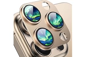 HelloDeere Compatible with iPhone 16 Pro Max Camera Lens Protector,[Shatterproof] [Strong Adsorption][AR Anti-Reflection] 9h Metal Aluminum Alloy Tempered Glass Camera Cover,Gold