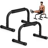 Push Up Bars, Adjustable 10-12.5 Inch Parallettes Bars | For Calisthenics, Heavy Duty 880 LBS Parallel Dip Bars, Foam Handles &amp; Non-Slip Rubber Feet, No Wobble Handstand L-Sit Stands