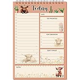 Gueevin Highland Cow Gifts To Do List Notepad 8.7 x 6 Inch Big Note Pads 50 Sheets Spiral Work Planner Reminder Christmas Party Gifts for Desk Accessories Office Supplies Women Men Friends