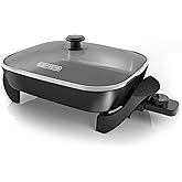 BLACK+DECKER Electric Skillet, 12”x15”, Deep Dish, Non Stick Surface, SK1215BC