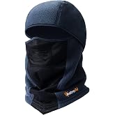 AstroAI Windproof Ski Mask, Winter Thermal Fleece Balaclava, Blue-M | Breathable Mesh Cold Weather Face Cover for Men &amp; Women, Full Face Mask for Skiing Snowboarding Motorcycle, Fit 21.5-23"