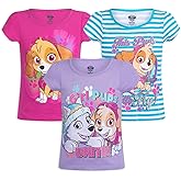 Paw Patrol Nickelodeon Skye and Everest Girls 3 Pack T-Shirts for Toddler Little Kids