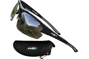 FLEX V1– Polarized Sports Sunglasses for Men Women, Tough Frame w/HD Lens for Driving Cycling Running Baseball Golf Biking