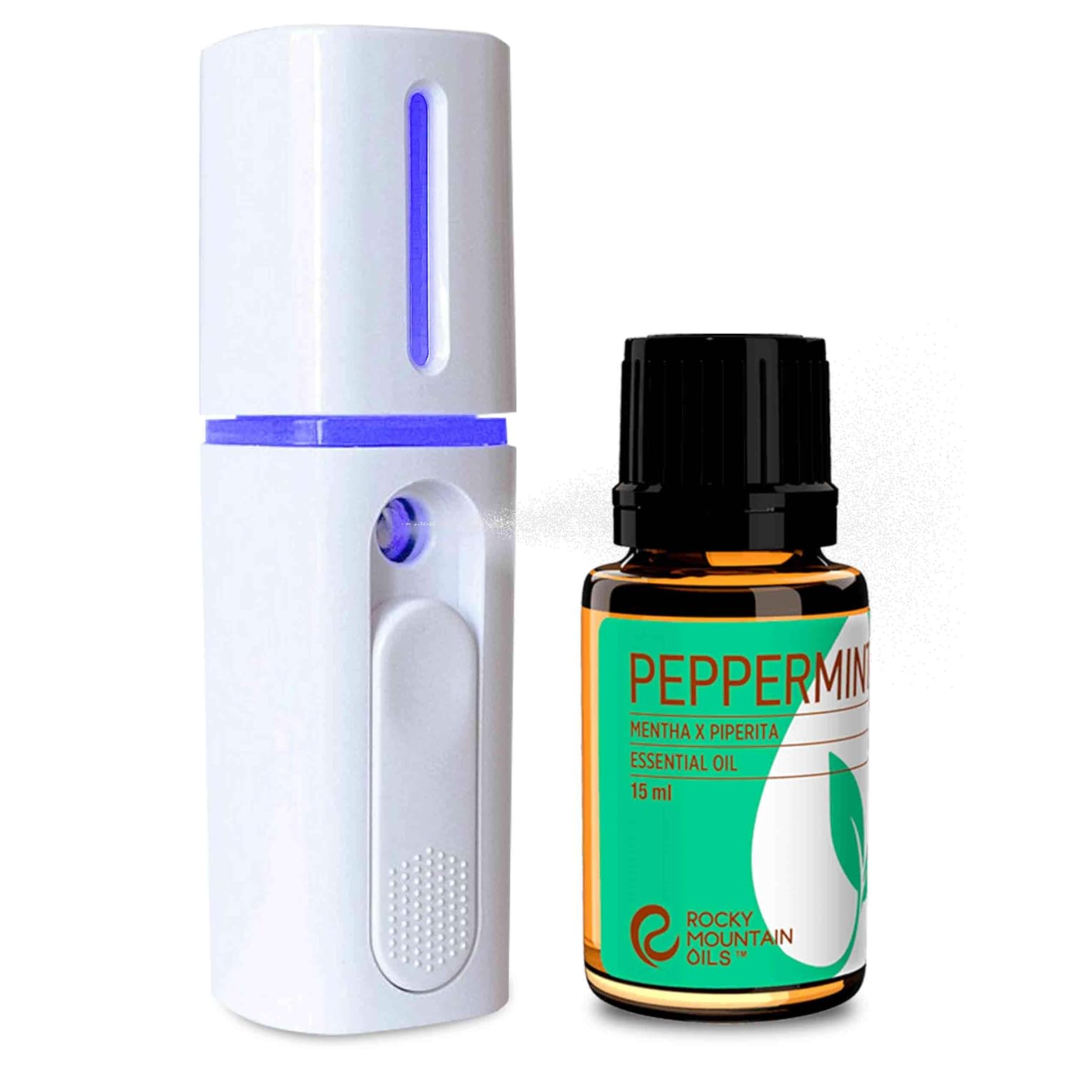 Rocky Mountain Oils Handheld Personal Diffuser with Peppermint Essential Oil - Portable Diffuser for Essential Oils - Car Diffuser - Travel Diffuser : Beauty