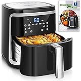 Large Air Fryer 7.4 Quart Digital Hot Airfryer Oilless Cooker with 8 Presets + Manual Mode, LED Touchscreen, Removable Nonsti