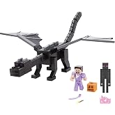 Mattel Minecraft Ender Dragon Action Figures Set with Lights, Sounds &amp; Mist, Includes Steve &amp; Enderman Figures in 3.25-inch Scale, 15 Anniversary Collectible