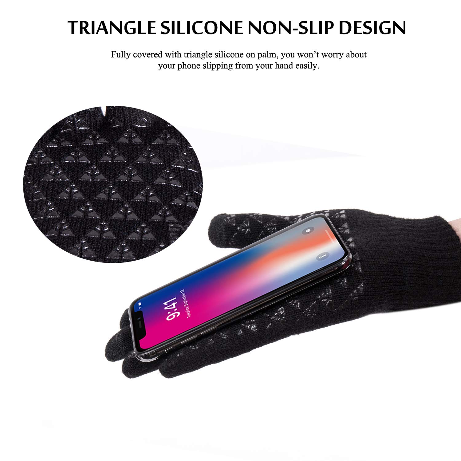 TRENDOUX Winter Gloves for Men Women - Upgraded Touch Screen Cold Weather Thermal Warm Knit Glove for Running Driving Hiking