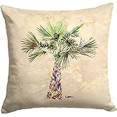 Caroline's Treasures 8480PW1414 Palm Tree Fabric Decorative Pillow Machine Washable, Indoor Outdoor Decorative Pillow for Cou