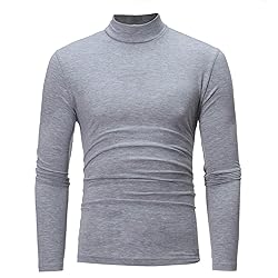 Mens Half Turtleneck Long Sleeve Pullover Basic