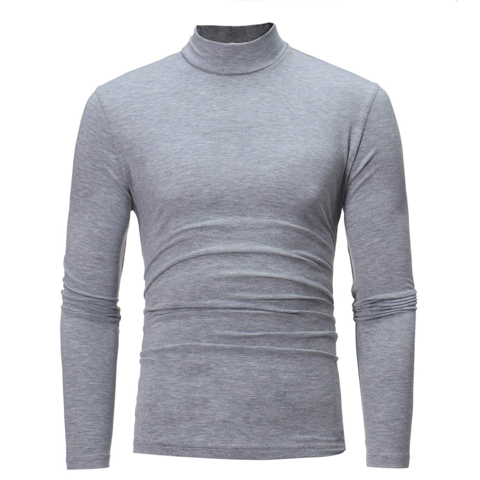 Mens Half Turtleneck Long Sleeve Pullover Basic