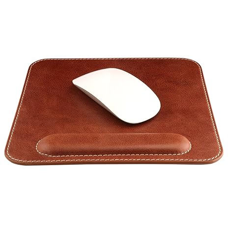 OTTO OTTO169 Leder-Mauspad mit Handgelenkauflage, Braun