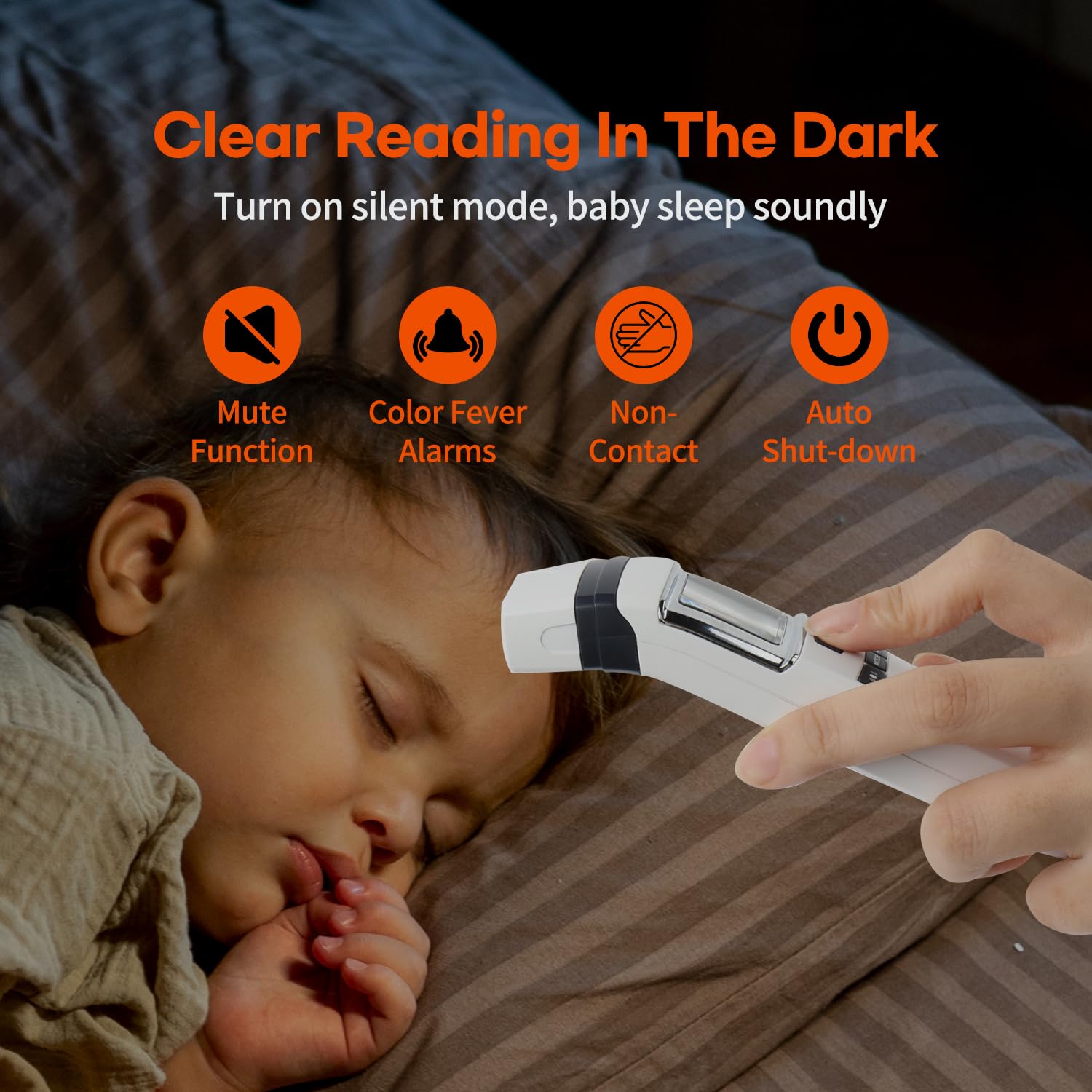 HubiBaby No-Touch Forehead Thermometer, Digital Infrared Thermometer for Adults and Kids, Baby Thermometer with Fever Alarm Fast and Accurate,Ideal for Whole Family (White)