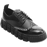 Karl Lagerfeld Men's White Label Two Tone Leather Studded Derby Shoes