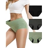 INNERSY Women's Bamboo Viscose Heavy Flow Period Underwear High Waisted Leakproof Panties 3 Pack