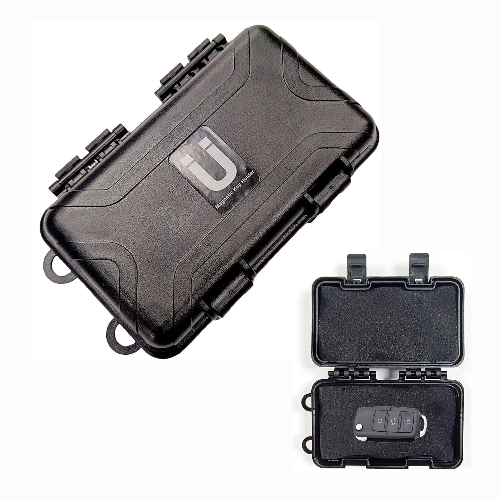 BSDYCL Magnetic Key Box for Under Car Hide a Key Outside Hidden Safe Stash Box Magnetic Key Holder Magnet Built In Outdoor Storage Solution for Securely Storing Small Items