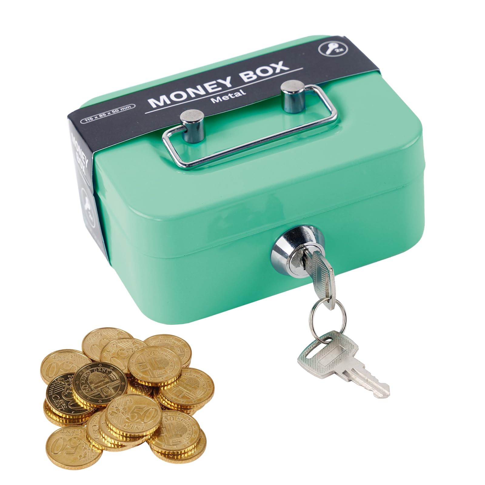 Cassette of Money lockable Small lockable Box Cash Register with Slit Cash Box Receipt Box Money Boxes Receipt Box with 2 Keys for Storing Change, Coins