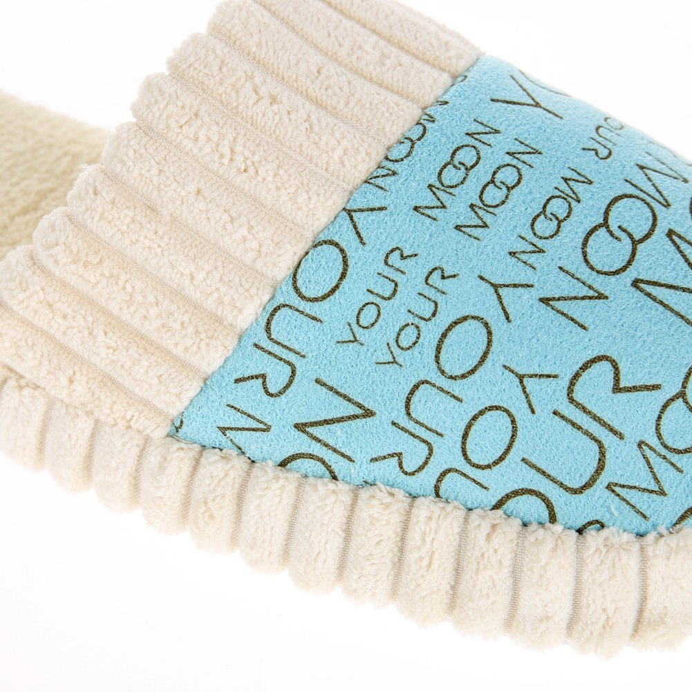 zibuyu unisex warm soft anti-slip letter cotton slipper shoes pink women men