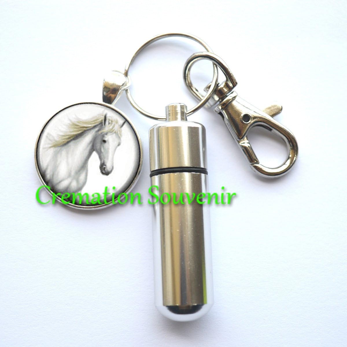 Horse Cremation Keychain Jewelry - Urn Keychain -Memorial Jewelry - Remembrance Keychain-Horse Cremation keepsake-Ashes Keychain