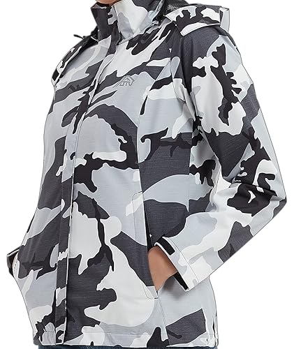 OTU Women's Waterproof Rain Jacket Lightweight Hooded Raincoat for