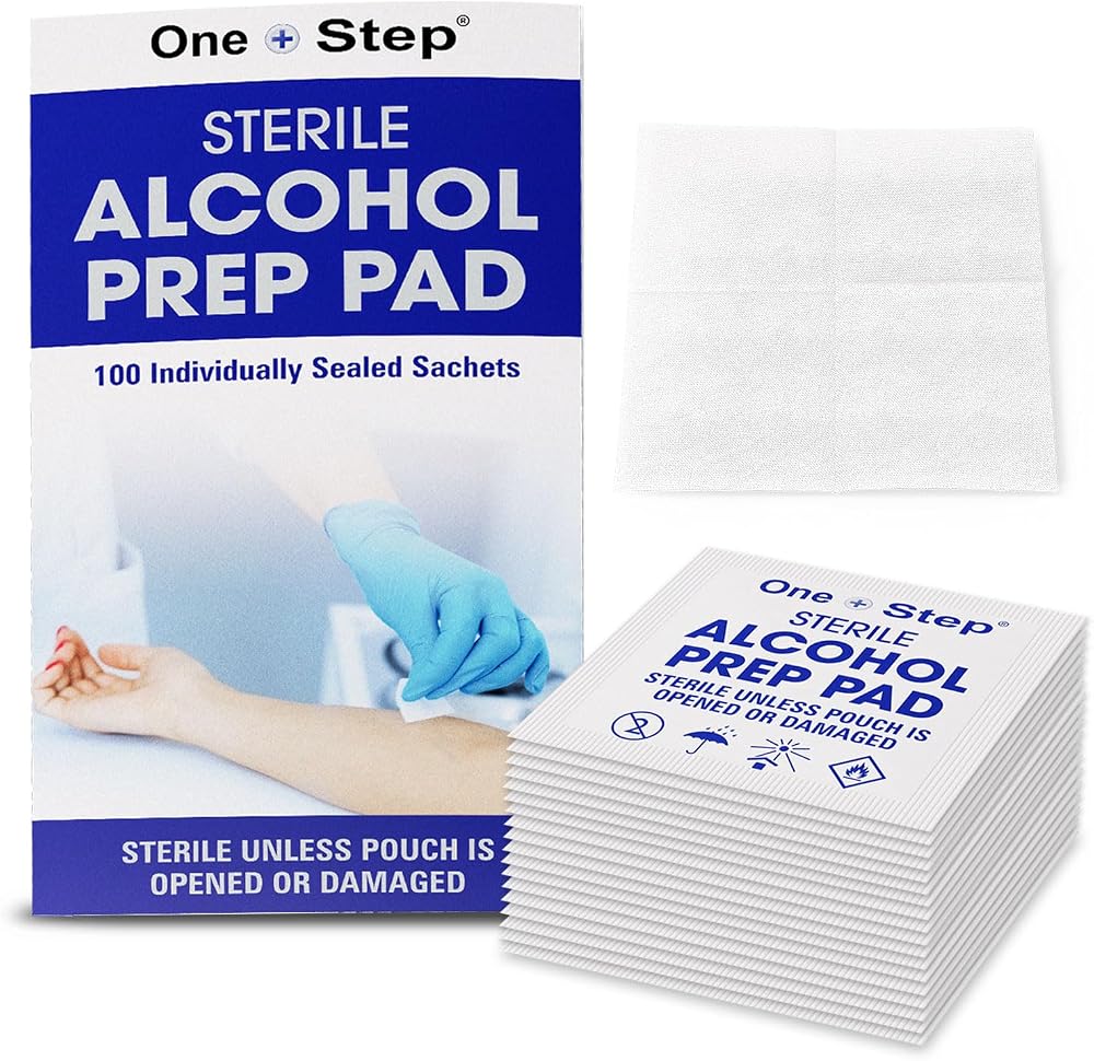 One Step 70% Isopropyl Alcohol Wipes 100 Pads Individually Wrapped Sterile