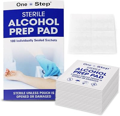 One Step 70% Isopropyl Alcohol Wipes 100 Pads Individually Wrapped Sterile