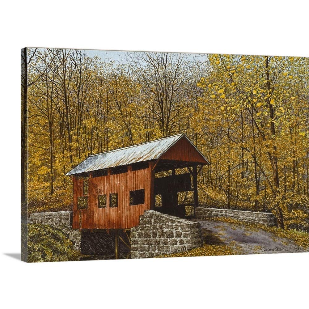 Amazon Com Gallery Wrapped Canvas Entitled Devil S Den Bridge By