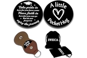 IWECA Double-Sided Pocket Hug Token Men Mens Stocking Stuffers for Women Token Coin Teen Boys Girls Fun Engraved with Leather