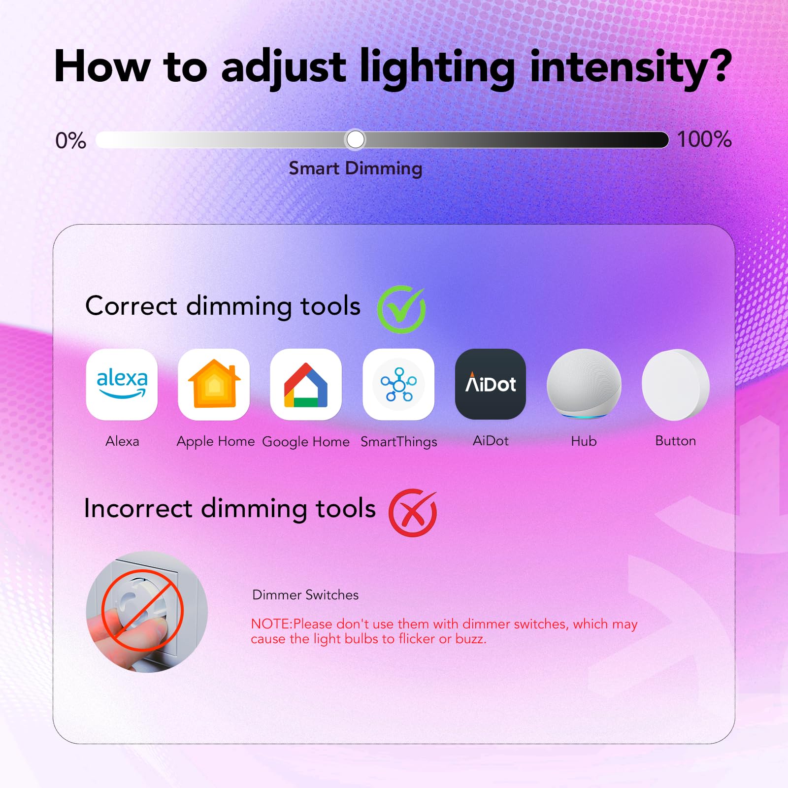 OREiN Matter Smart Light Bulb, Smart Light Bulbs Work with Apple Home, Alexa, Google Home, SmartThings, A19 Color Changing Light Bulbs 2.4Ghz WiFi, 800 Lumens Equivalent 60W 4Pack