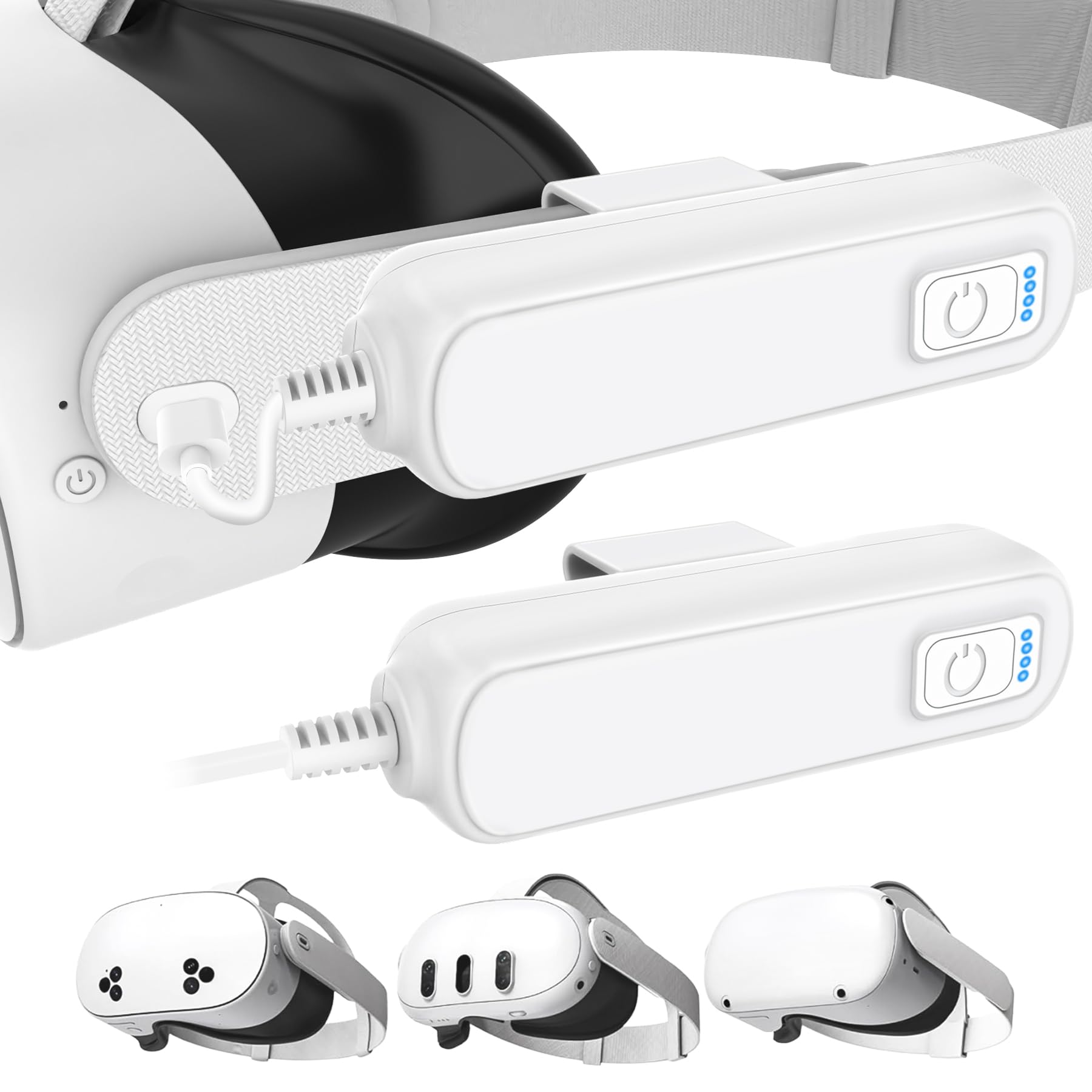 Photo 1 of 2-Pack 5000mAh Battery Pack for Meta/Oculus Quest 3S/3/2, 18W PD Fast VR Charger, Extended 4-8H Playtime, Dual Fast Charging, Clip-On Power Banks, Lightweight & Safe, Meta Quest 3S/3/2 Accessories