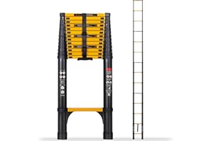 SINMEIRUN 20.3FT Telescoping Ladder, Portable Extension Folding Ladder, Multi-Purpose Compact Telescopic Ladder for Household or Outdoor Work, 330lbs Max Capacity