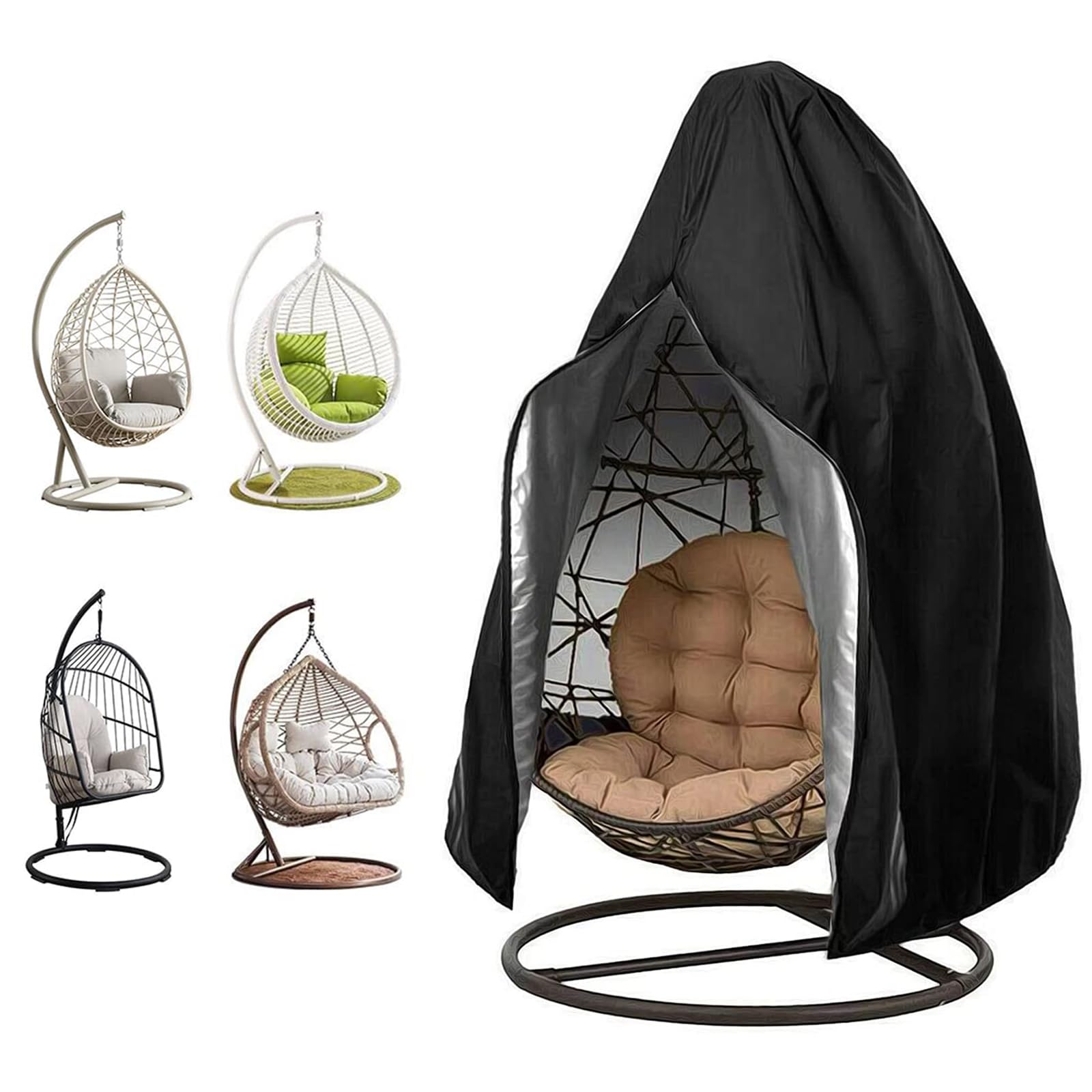 Egg Chair Cover - Waterproof Heavy Duty Hanging Egg Chair Covers with Zipper 210D Oxford ,Outdoor Swing Egg Chair Cover ,115x190cm