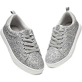 Bernal Girls & Boys Sparkle Glitter Sequin Sneakers Toddler/Little Kid/Big Kid Slip On School Low Top Walking Shoes Show Gift