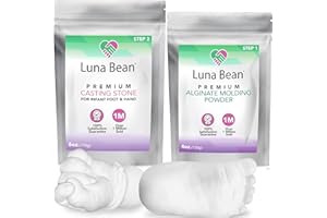 Luna Bean Baby Alginate Molding Powder Replacement - Refill for Baby Hand & Feet Casting Kit - (Step 1 & 2) - Gifts, & Family Activities - Create-a-Mold
