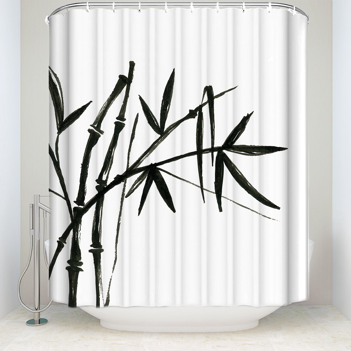 Amazon Com Ink Painting Shower Curtain Traditional Chinese Paint