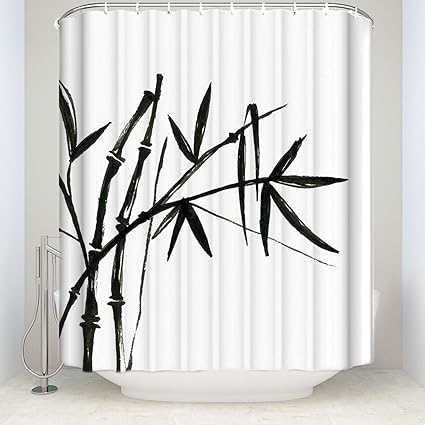 Amazon Com Ink Painting Shower Curtain Traditional Chinese Paint
