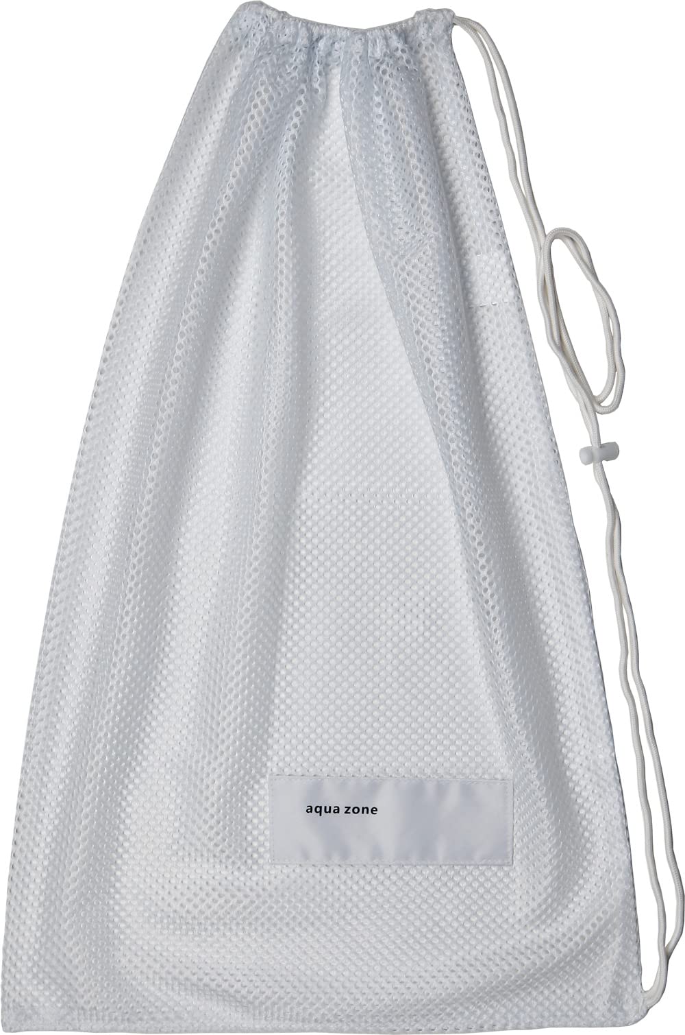 aqua zone Drawstring Sports Equipment Mesh Bag for Swimming Beach Diving Travel Gym (White)