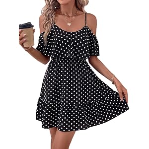 SweatyRocks Women's Leopard Print Off Shoulder Ruffle Vacation Short Dress | Animal Print Cold Shoulder Summer Short Sundress