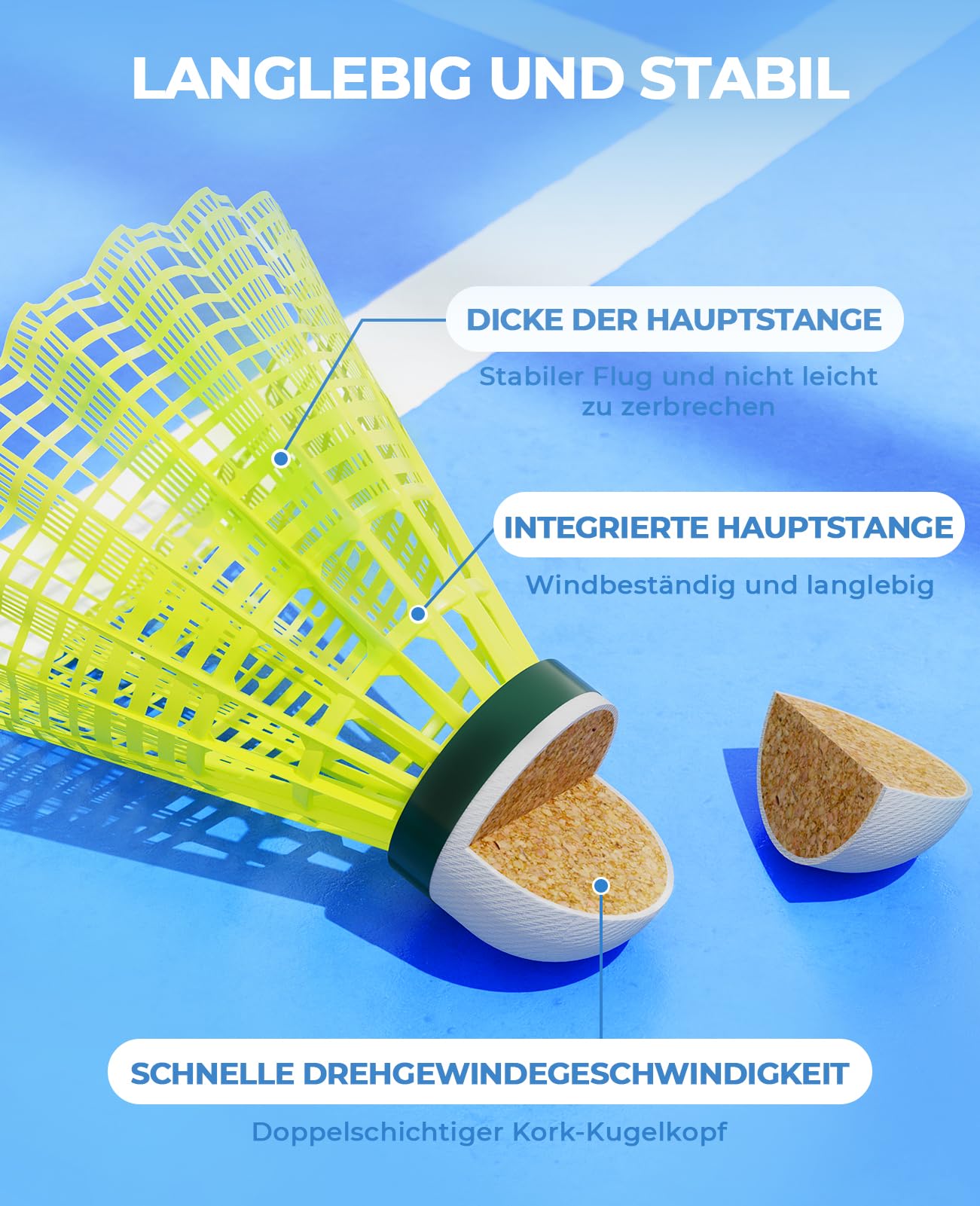 HIRALIY 24 Stück Nylon Federbälle Badminton, Batting Training High Speed Badminton Bälle Stabil und Langlebig, Ideal für Hitting Praxis für Jugendspieler Indoor und Outdoor 4