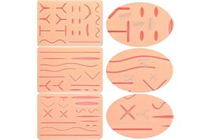 MEKUEEEX ﻿3 Pcs Suture Pad 3 Layer Suture Practice Pad with Wounds Practice Kit, Hard to Rip, Tear or Break for Medical and Vet Students Veterinarian Nurses Training and Practice(Classic Style) ﻿