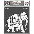 CrafTreat Indian Elephant Stencils for Painting on Wood, Wall, Tile, Canvas, Paper, Fabric and Floor - Indian Elephant Stencil - 6x6 Inches - Reusable DIY Art and Craft Stencils