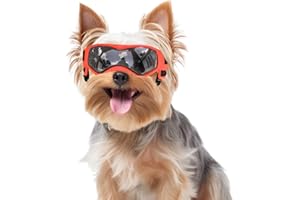 PETLESO Dog Goggles Small Breed, Dog Sunglasses for Small Breed UV Protection Eyewear for Small Dog Outdoor Riding Driving, S