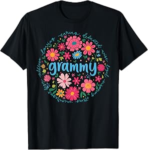 Grammy Mothers Day for Grandma Wildflower Floral Women T-Shirt